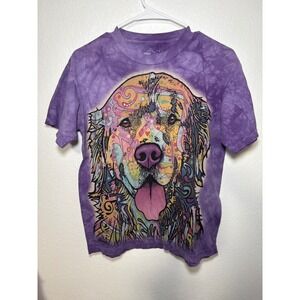 Tie Dye Golden Retriever Dog Graphic T Shirt Women's Size Small